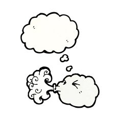 cute cartoon cloud with thought bubble N10