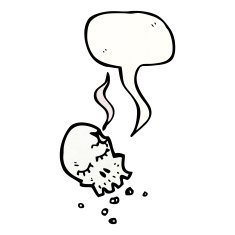 cartoon gun shot skull N2