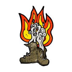 cartoon burning boots N2