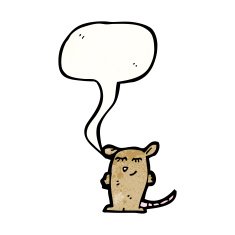 cartoon mouse with speech bubble N36