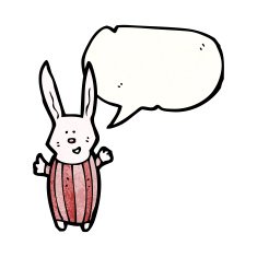 cartoon rabbit with speech bubble N145