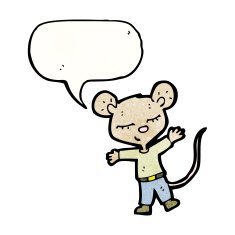 cartoon mouse with speech bubble N37