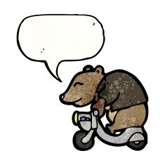 cartoon bear on scooter N4