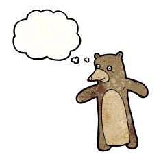 cartoon bear with thought bubble N66