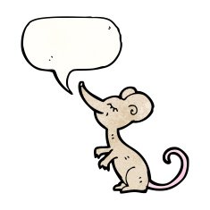 cartoon mouse with speech bubble N38
