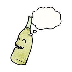 cartoon wine bottle with face N15