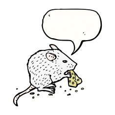 illustration white mouse eating cheese