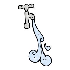 cartoon running faucet N3