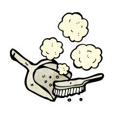 cartoon dust pan and brush N3