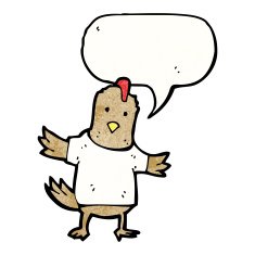 chicken with speech bubble cartoon N5