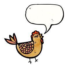 chicken with speech bubble cartoon N6