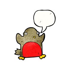 cartoon christmas robin N79