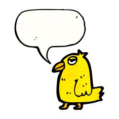 cartoon yellow bird N45