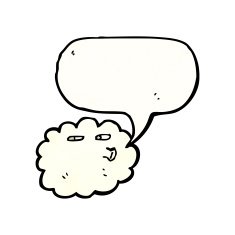 cartoon cloud with speech bubble N72