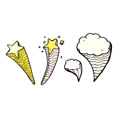 shooting stars and cloud design elements N3