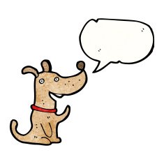 cartoon dog with speech bubble N62