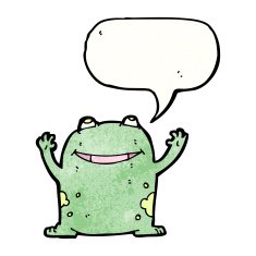 frog with speech bubble cartoon N6