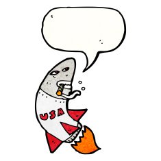 Cartoon Rocket N76