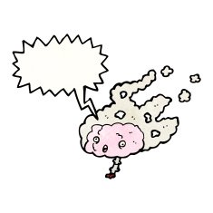steaming brain with speech bubble N2