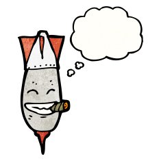 cartoon bomb with cigar N3