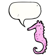 sea horse with speech bubble N5