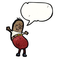 funny bean shaped cartoon man N3
