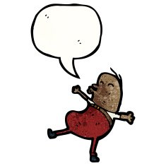 cartoon man with speech bubble N75