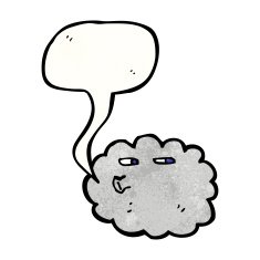 cartoon cloud with speech bubble N74