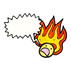 cartoon flaming emoticon face N20