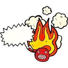 flaming emoticon face cartoon (raster version) N6