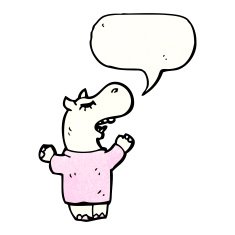 cartoon hippopotamus N26