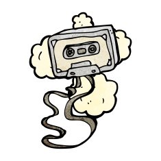 old cassette tape cartoon N3