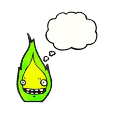 cartoon green flame N21