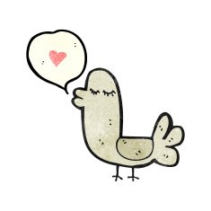 funny cartoon bird N269