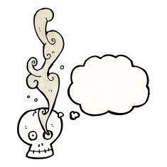 smoking skull cartoon N7