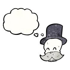 funny cartoon skull with mustache N5