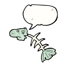old fish bones cartoon N12