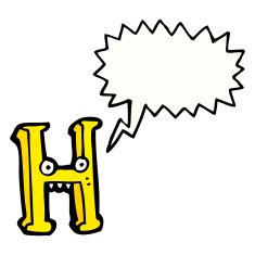 Cartoon Letter H N25