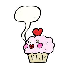 cartoon cupcake N234