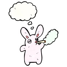 cartoon pink rabbit smoking cigarette N3