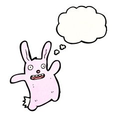 funny pink rabbit cartoon N17