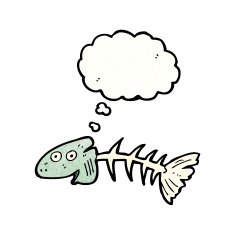 old fish bones cartoon N13