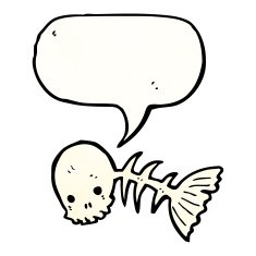 cartoon skeleton spooky fish N4