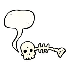 cartoon skeleton spooky fish N5