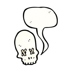 spooky cartoon skull N21