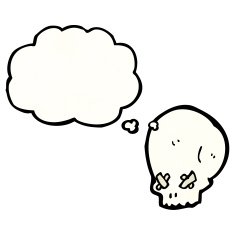 spooky cartoon skull N22