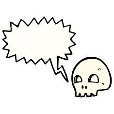 spooky skull cartoon N53