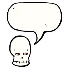 spooky skull cartoon N55