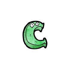 cartoon letter c with eyes N3
