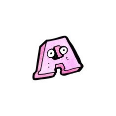 cartoon letter a with eyes N4